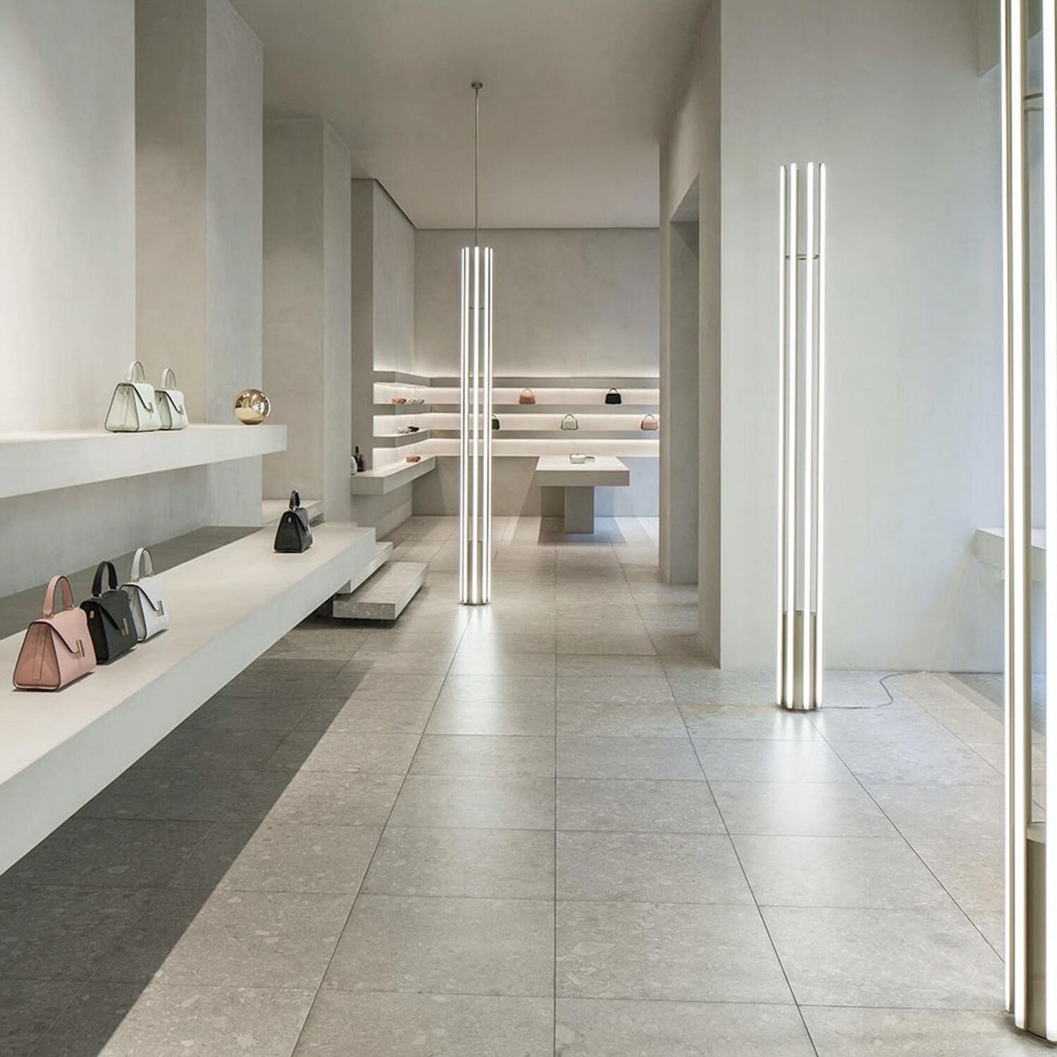 Valextra Boutique, Flos, Milan